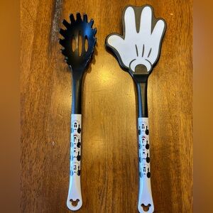 Disney Mickey Mouse Decor Kitchen Utensil Set Spatula Pasta Server Cute Black